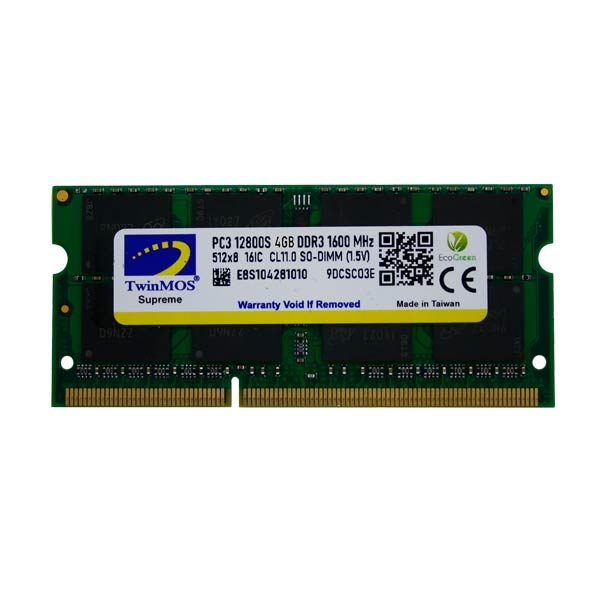 TwinMOS 4GB DDR3 1600MHz SO-DIMM for Notebook