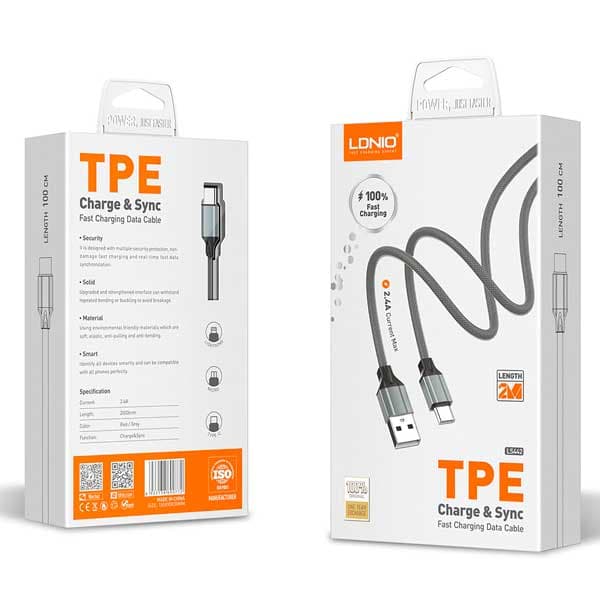 LDNIO LS442 Charging Cable USB To Type-C 2M