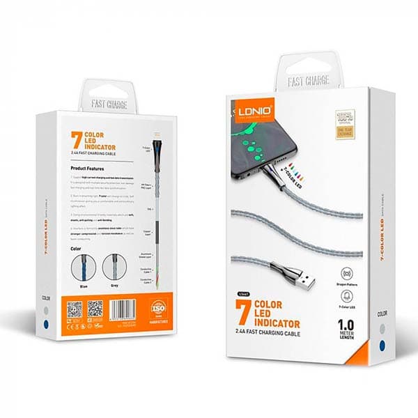 LDNIO LS461 LED 1m Lightning Cable 
