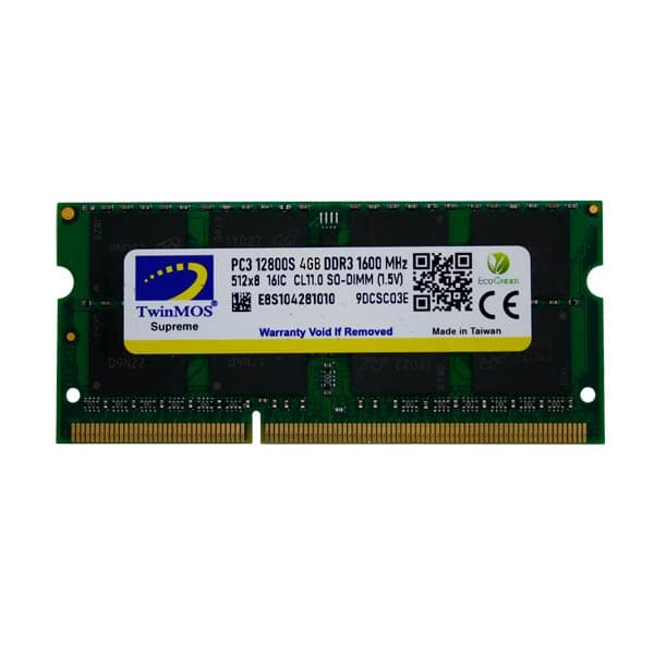 TwinMOS 4GB DDR3 1600MHz SO-DIMM for Notebook